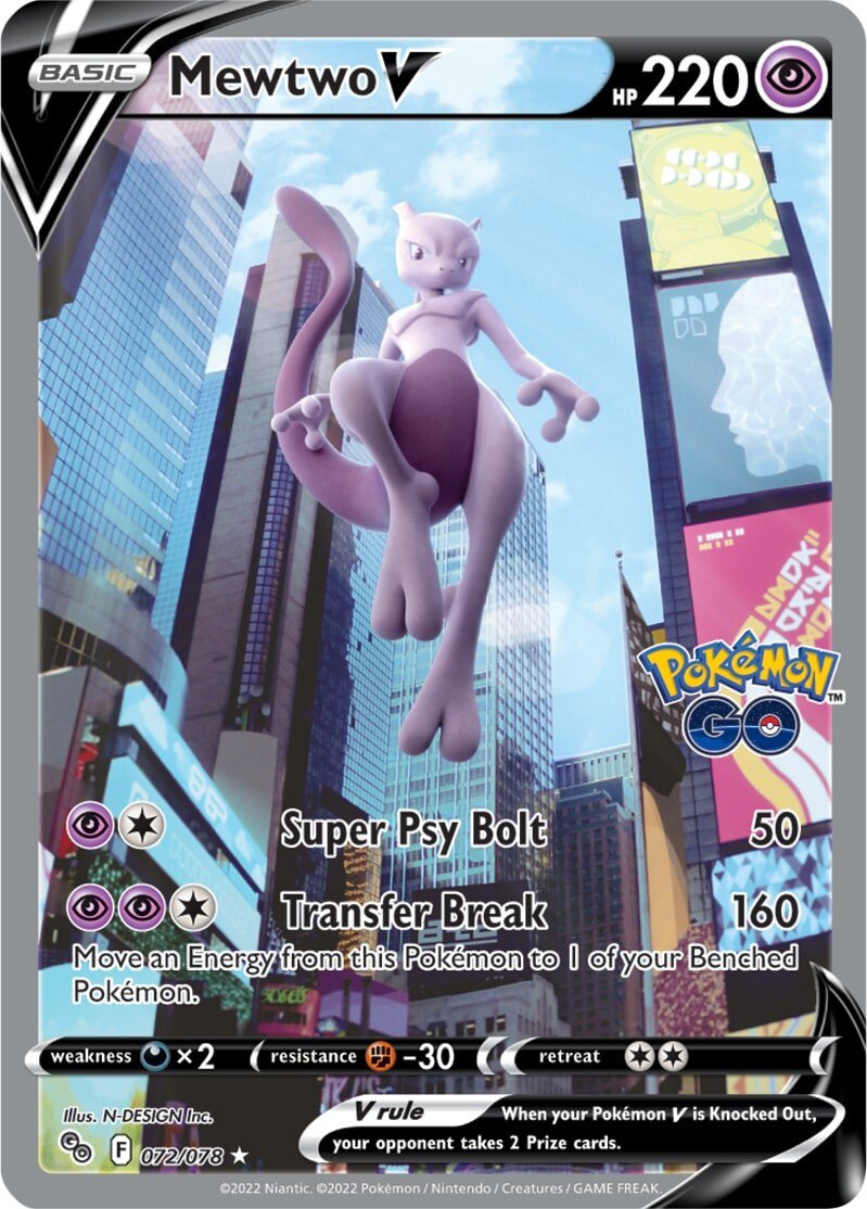 Mewtwo V (072/078) [Pokémon GO] | Fandemonia Ltd