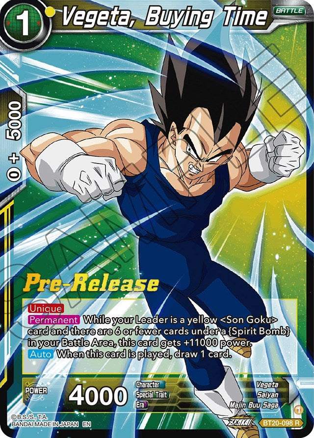 Vegeta, Buying Time (BT20-098) [Power Absorbed Prerelease Promos] | Fandemonia Ltd