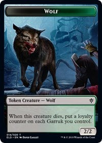 Wolf // Food (17) Double-sided Token [Throne of Eldraine Tokens] | Fandemonia Ltd