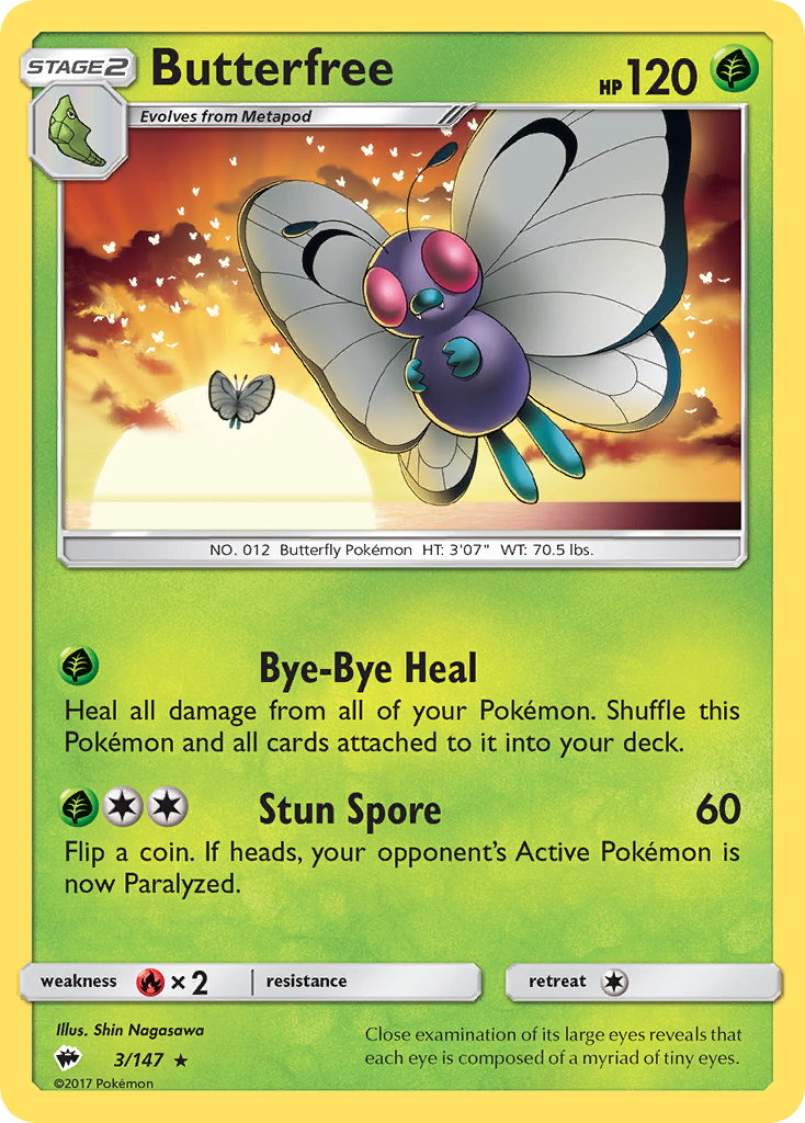 Butterfree (3/147) [Sun & Moon: Burning Shadows] | Fandemonia Ltd