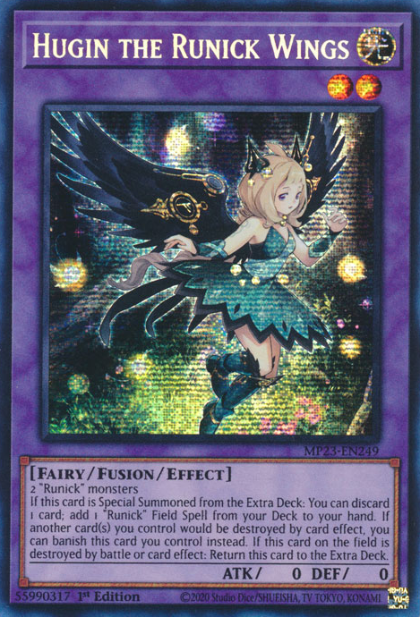 Hugin the Runick Wings [MP23-EN249] Prismatic Secret Rare | Fandemonia Ltd