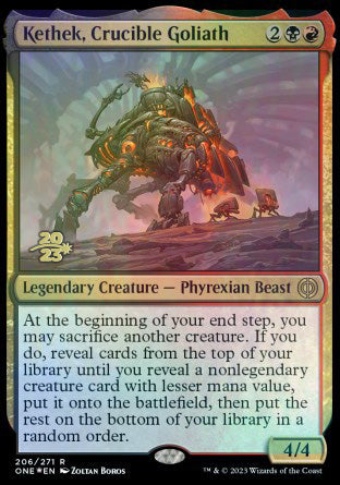 Kethek, Crucible Goliath [Phyrexia: All Will Be One Prerelease Promos] | Fandemonia Ltd