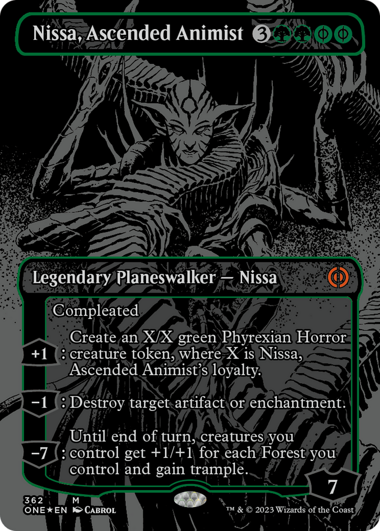 Nissa, Ascended Animist (Oil Slick Raised Foil) [Phyrexia: All Will Be One] | Fandemonia Ltd