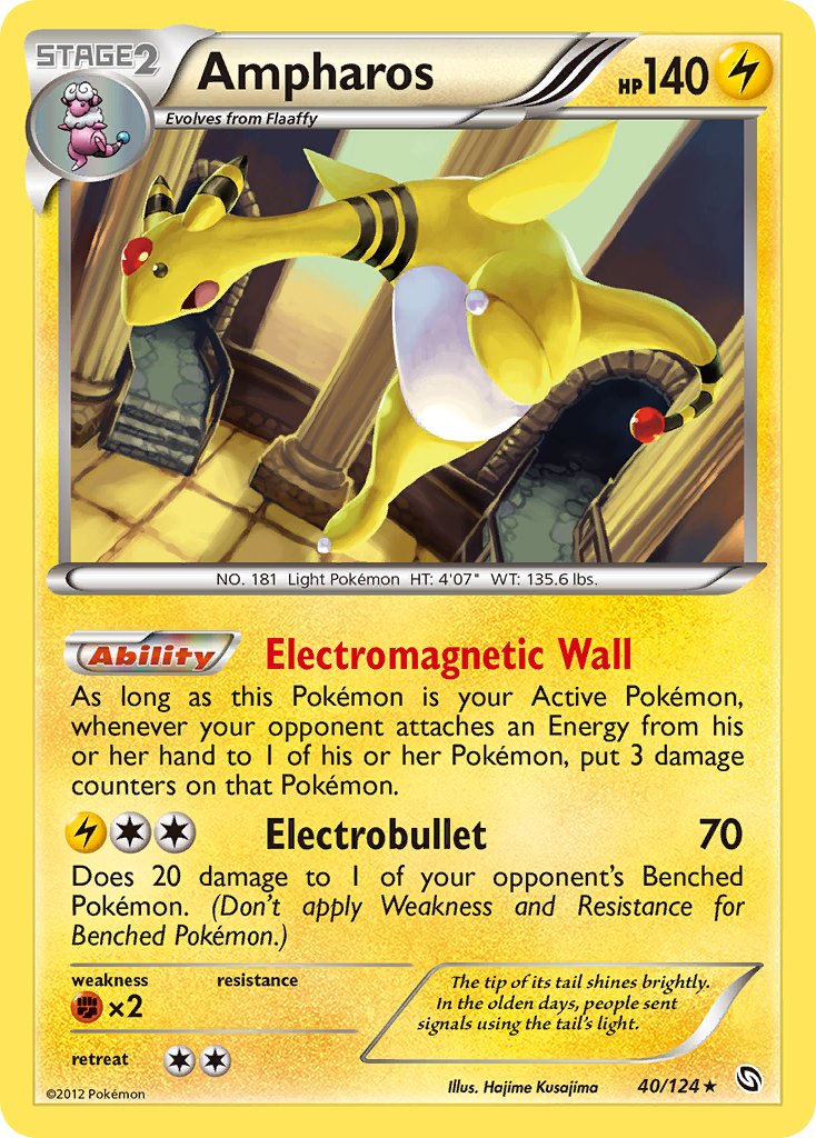 Ampharos (40/124) (Cosmos Holo) (Blister Exclusive) [Black & White: Dragons Exalted] | Fandemonia Ltd