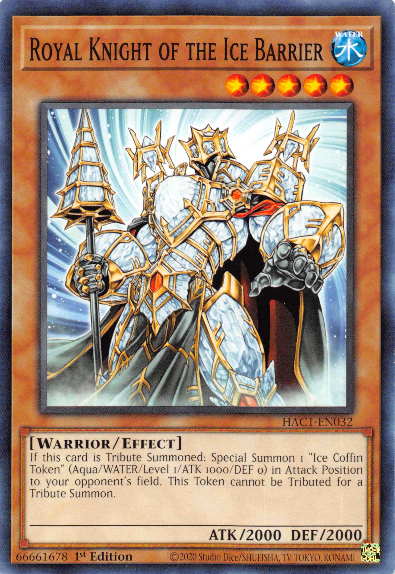 Royal Knight of the Ice Barrier [HAC1-EN032] Common | Fandemonia Ltd