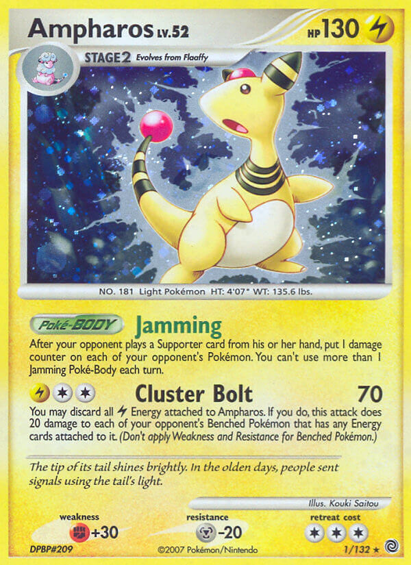 Ampharos (1/132) (Theme Deck Exclusive) [Diamond & Pearl: Secret Wonders] | Fandemonia Ltd