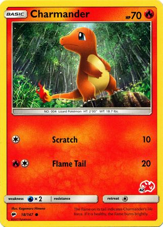 Charmander (18/147) (Charizard Stamp #42) [Battle Academy 2020] | Fandemonia Ltd