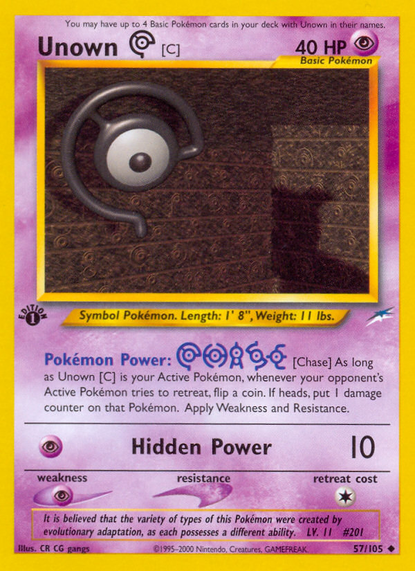 Unown [C] (57/105) [Neo Destiny 1st Edition] | Fandemonia Ltd