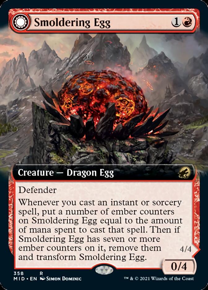 Smoldering Egg // Ashmouth Dragon (Extended) [Innistrad: Midnight Hunt] | Fandemonia Ltd