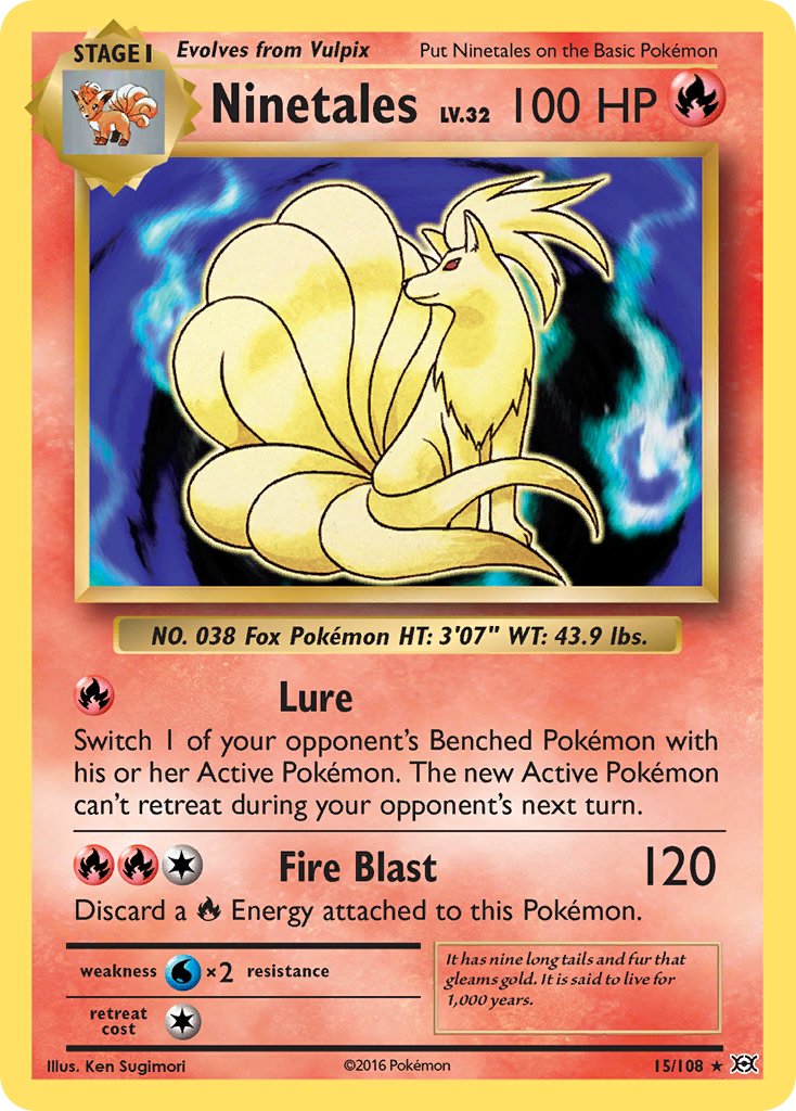 Ninetales (15/108) (Theme Deck Exclusive) [XY: Evolutions] | Fandemonia Ltd