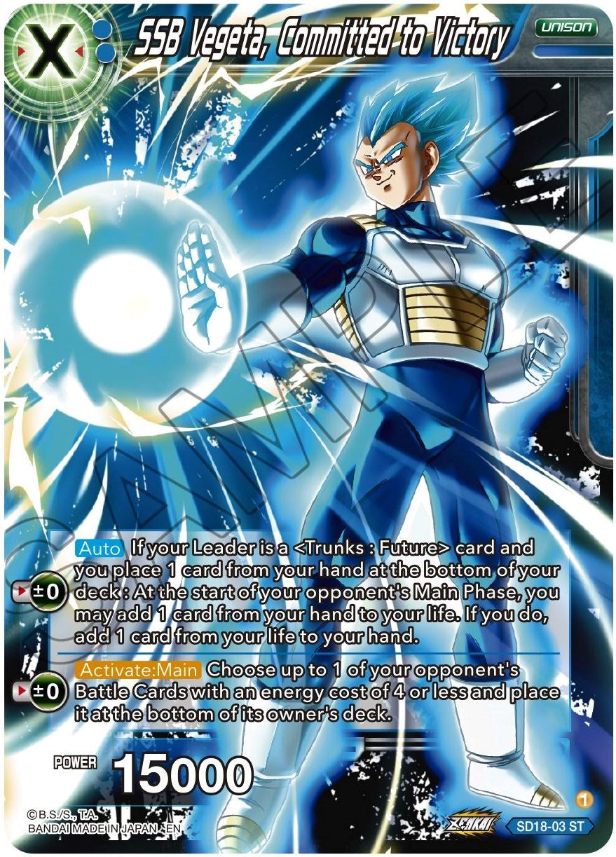 SSB Vegeta, Committed to Victory (SD18-03) [Dawn of the Z-Legends] | Fandemonia Ltd