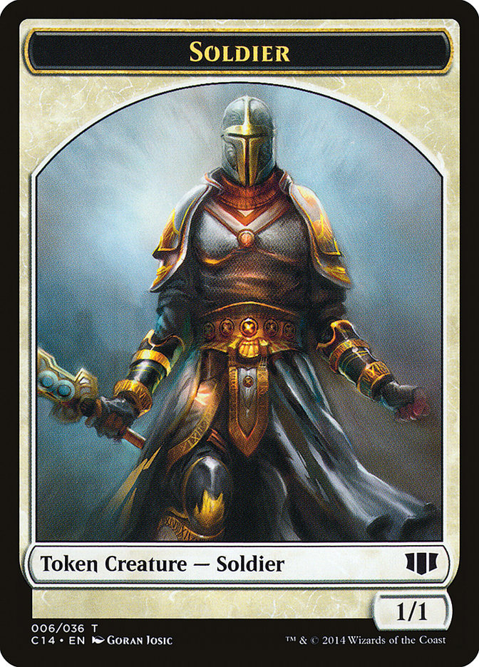 Soldier // Spirit Double-sided Token [Commander 2014 Tokens] | Fandemonia Ltd