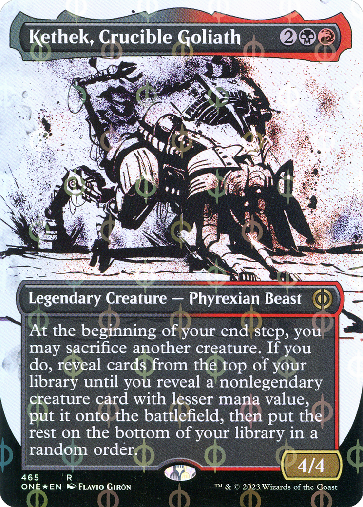 Kethek, Crucible Goliath (Borderless Ichor Step-and-Compleat Foil) [Phyrexia: All Will Be One] | Fandemonia Ltd