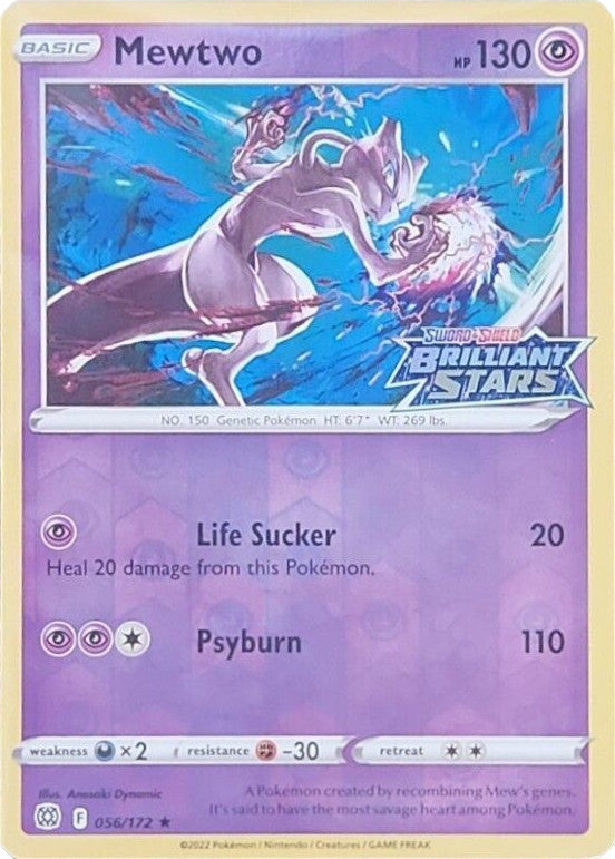 Mewtwo (056/172) (Brilliant Stars Stamped) [Sword & Shield: Brilliant Stars] | Fandemonia Ltd