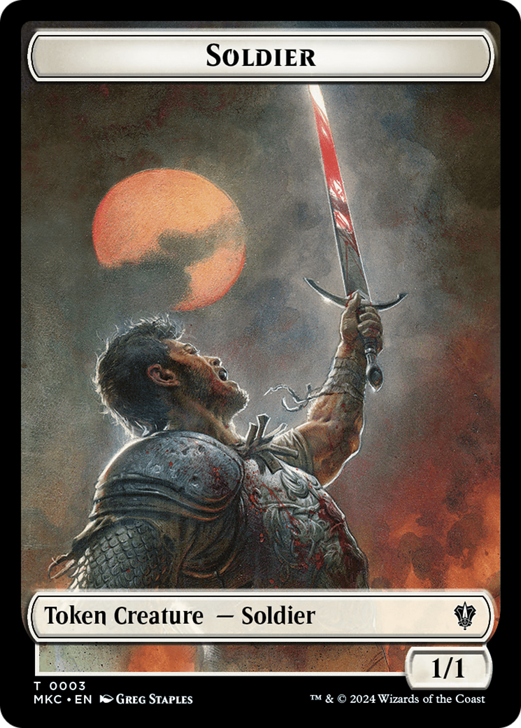 Human // Soldier Double-Sided Token [Murders at Karlov Manor Commander Tokens] | Fandemonia Ltd