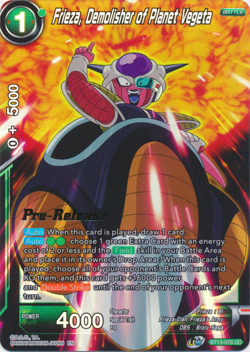 Frieza, Demolisher of Planet Vegeta (BT13-078) [Supreme Rivalry Prerelease Promos] | Fandemonia Ltd