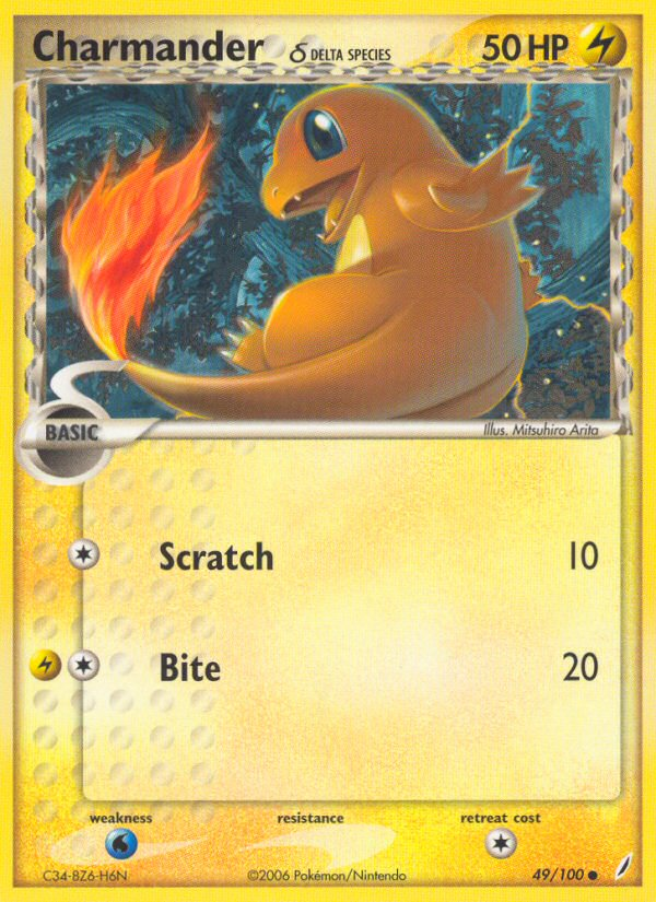 Charmander (49/100) (Delta Species) [EX: Crystal Guardians] | Fandemonia Ltd