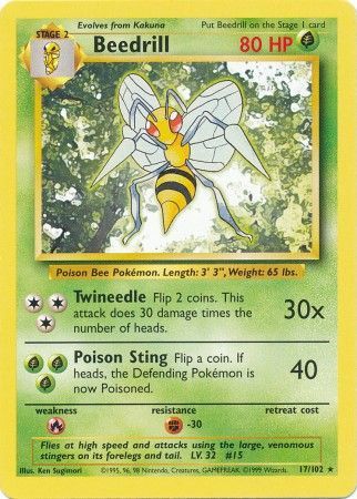 Beedrill (17/102) [Base Set Unlimited] | Fandemonia Ltd