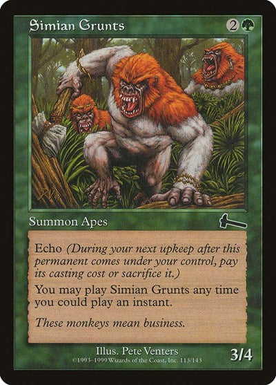 Simian Grunts [Urza's Legacy] | Fandemonia Ltd