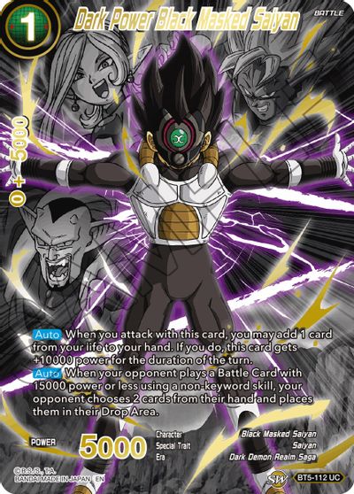 Dark Power Black Masked Saiyan (Alternate Art) [BT5-112] | Fandemonia Ltd