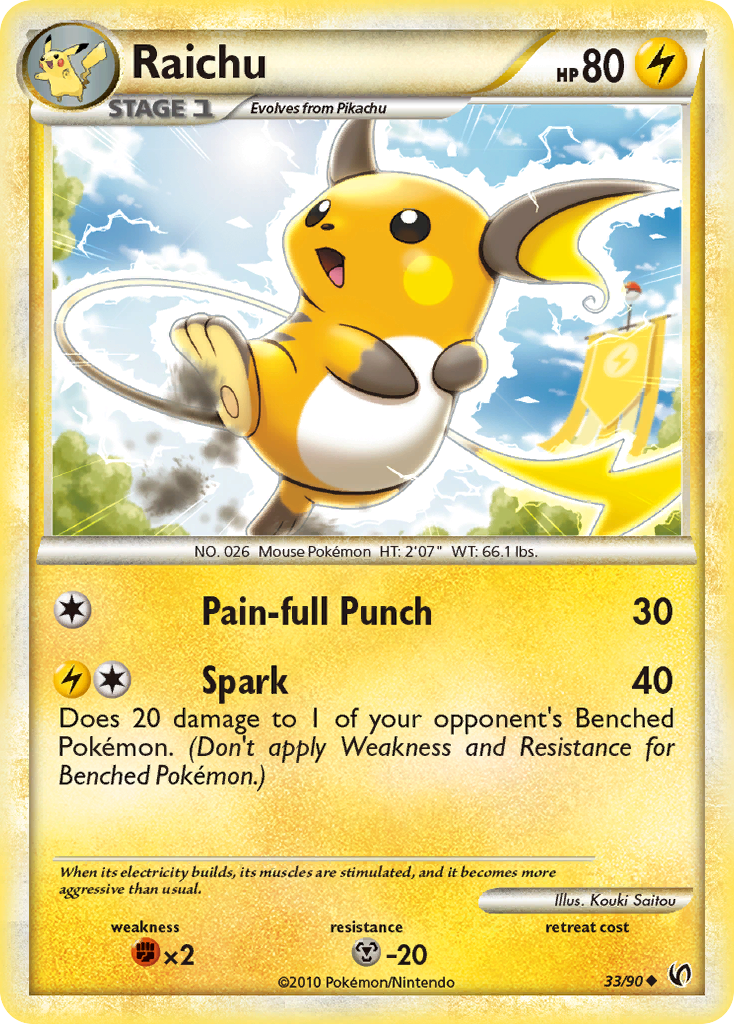 Raichu (33/90) [HeartGold & SoulSilver: Undaunted] | Fandemonia Ltd