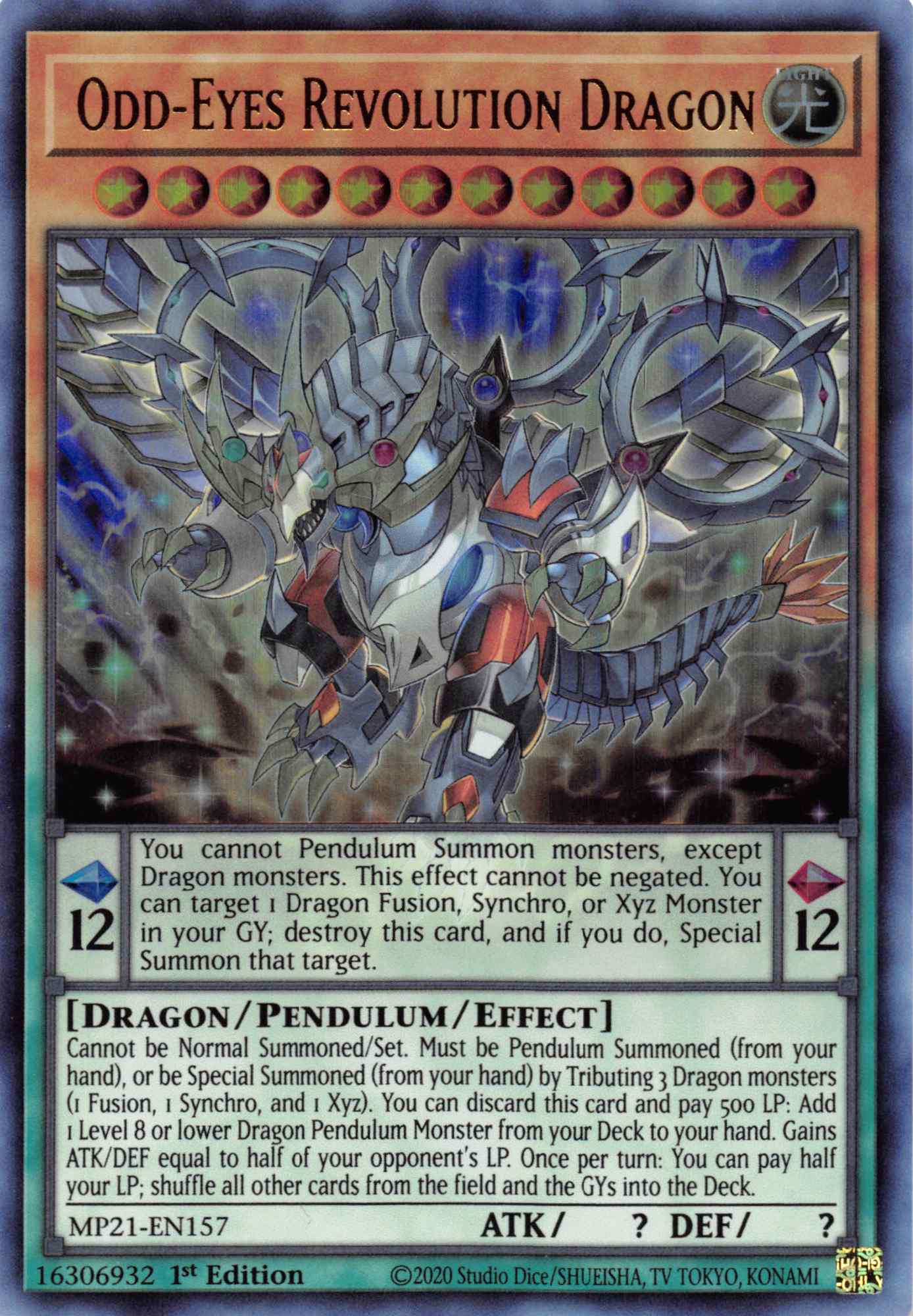 Odd-Eyes Revolution Dragon [MP21-EN157] Ultra Rare | Fandemonia Ltd