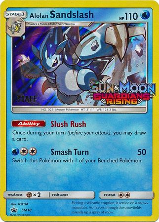 Alolan Sandslash (SM18) (Staff Prerelease Promo) [Sun & Moon: Black Star Promos] | Fandemonia Ltd