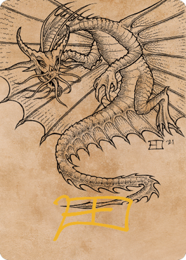 Ancient Gold Dragon Art Card (44) (Gold-Stamped Signature) [Commander Legends: Battle for Baldur's Gate Art Series] | Fandemonia Ltd