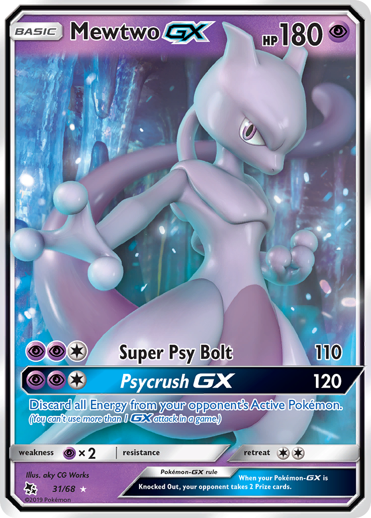 Mewtwo GX (31/68) [Sun & Moon: Hidden Fates] | Fandemonia Ltd