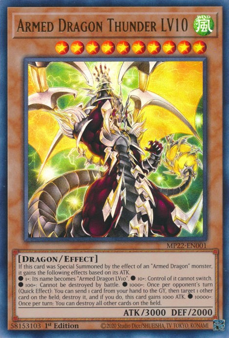 Armed Dragon Thunder LV10 [MP22-EN001] Ultra Rare | Fandemonia Ltd