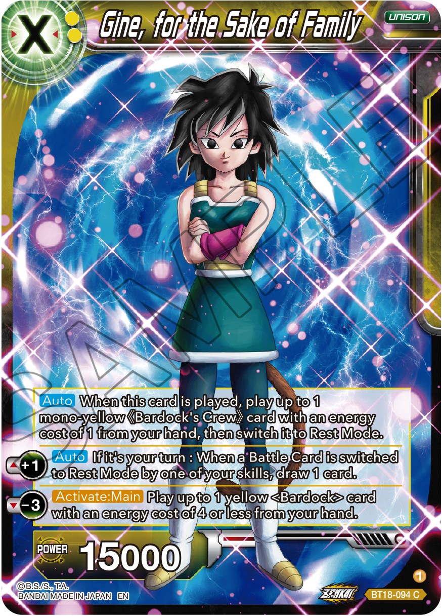 Gine, for the Sake of Family (BT18-094) [Dawn of the Z-Legends] | Fandemonia Ltd