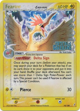 Fearow (18/100) (Delta Species) (Stamped) [EX: Crystal Guardians] | Fandemonia Ltd