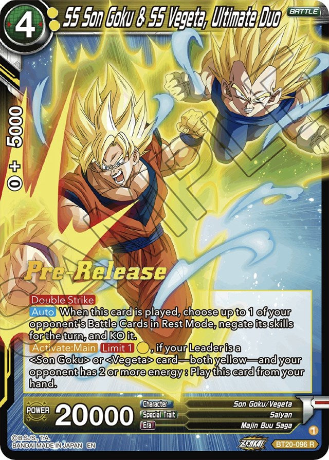 SS Son Goku & SS Vegeta, Ultimate Duo (BT20-096) [Power Absorbed Prerelease Promos] | Fandemonia Ltd