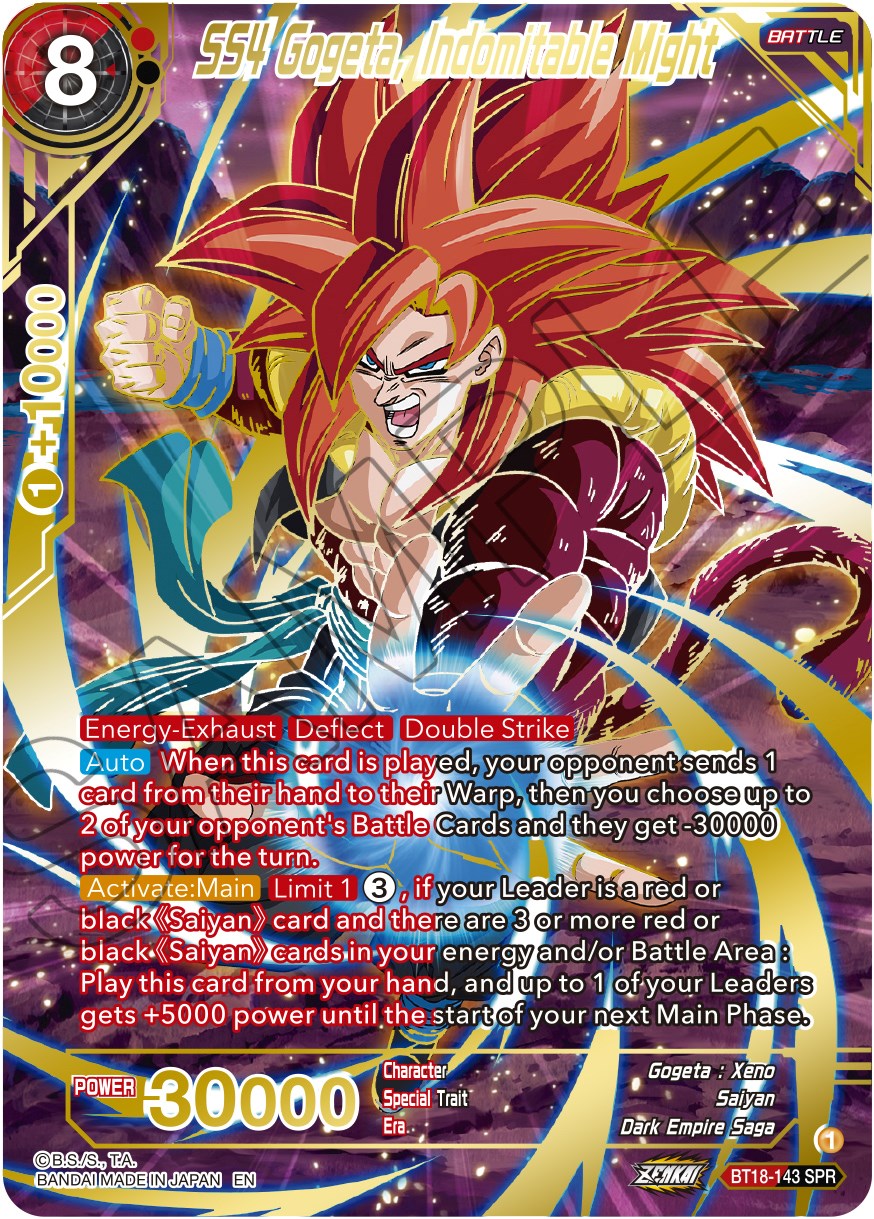 SS4 Gogeta, Indomitable Might (SPR) (BT18-143) [Dawn of the Z-Legends] | Fandemonia Ltd