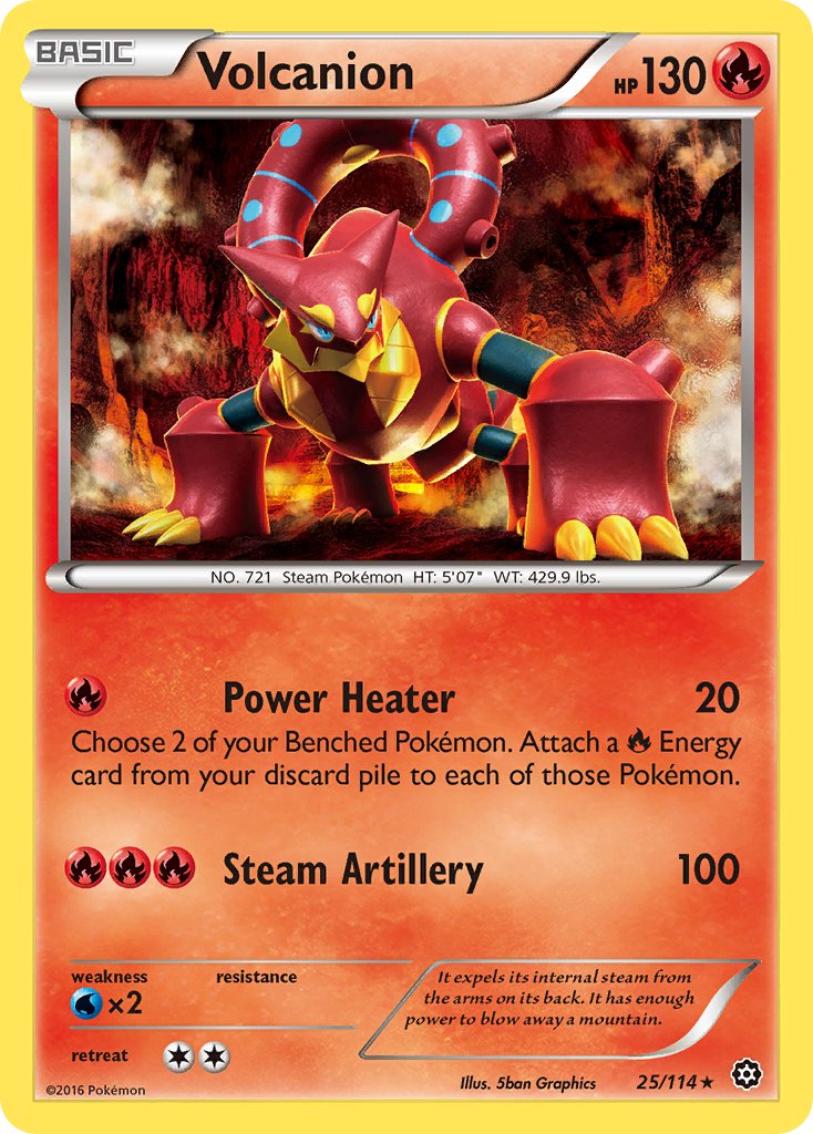 Volcanion (25/114) (Cracked Ice Holo) (Theme Deck Exclusive) [XY: Steam Siege] | Fandemonia Ltd