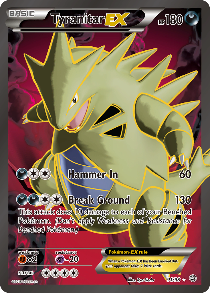 Tyranitar EX (91/98) [XY: Ancient Origins] | Fandemonia Ltd