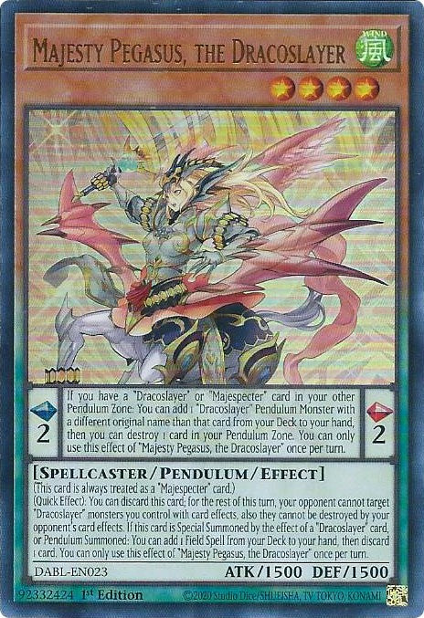 Majesty Pegasus, the Dracoslayer [DABL-EN023] Ultra Rare | Fandemonia Ltd