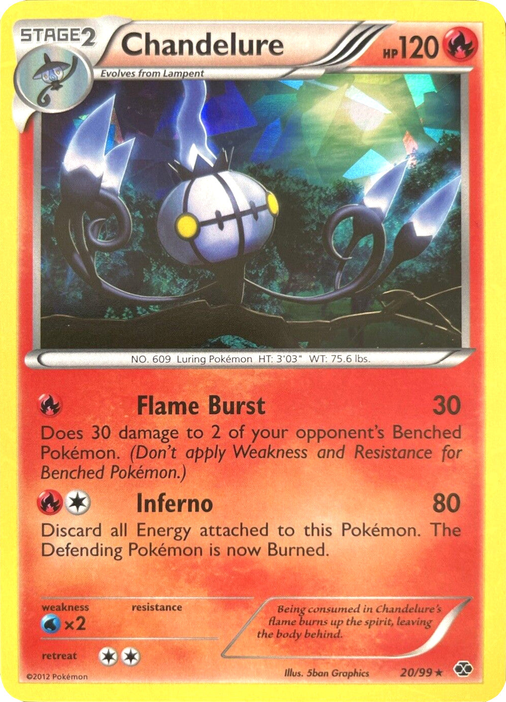 Chandelure (20/99) (Cracked Ice Holo) [Black & White: Next Destinies] | Fandemonia Ltd