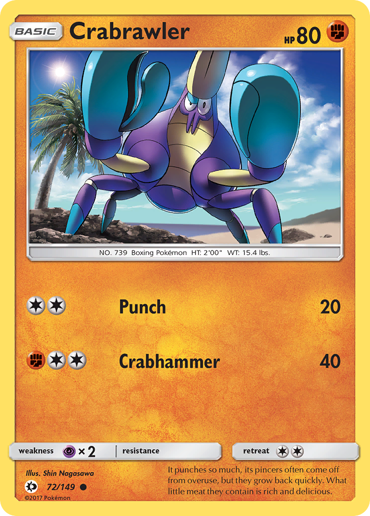 Crabrawler (72/149) [Sun & Moon: Base Set] | Fandemonia Ltd