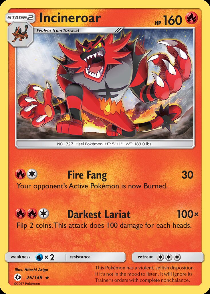 Incineroar (26/149) (Theme Deck Exclusive) [Sun & Moon: Base Set] | Fandemonia Ltd