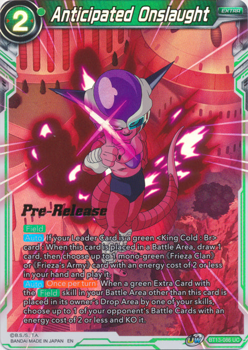 Anticipated Onslaught (BT13-086) [Supreme Rivalry Prerelease Promos] | Fandemonia Ltd