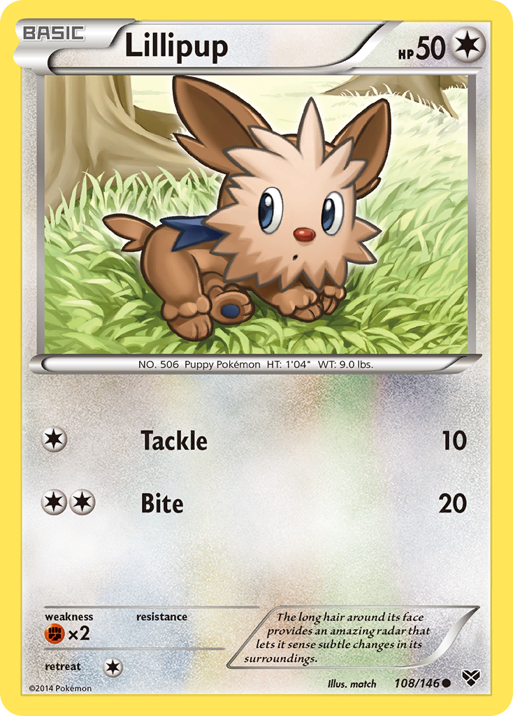 Lillipup (108/146) [XY: Base Set] | Fandemonia Ltd