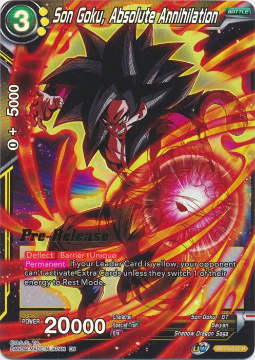 Son Goku, Absolute Annihilation (BT10-097) [Rise of the Unison Warrior Prerelease Promos] | Fandemonia Ltd