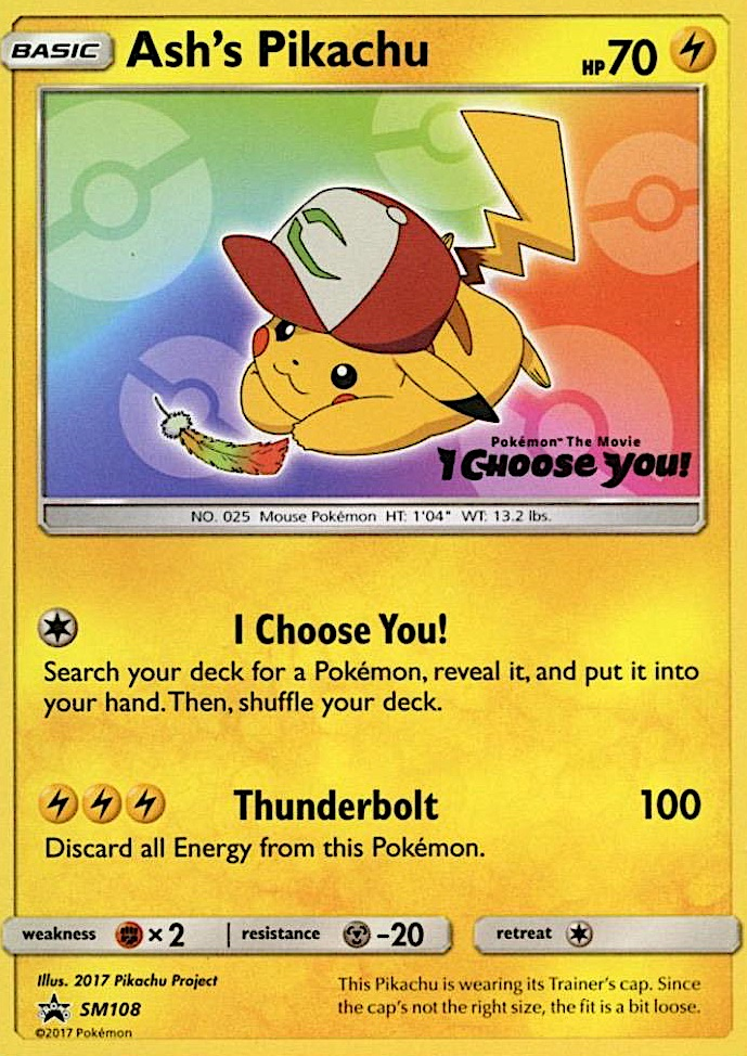 Ash's Pikachu (SM108) [Sun & Moon: Black Star Promos] | Fandemonia Ltd