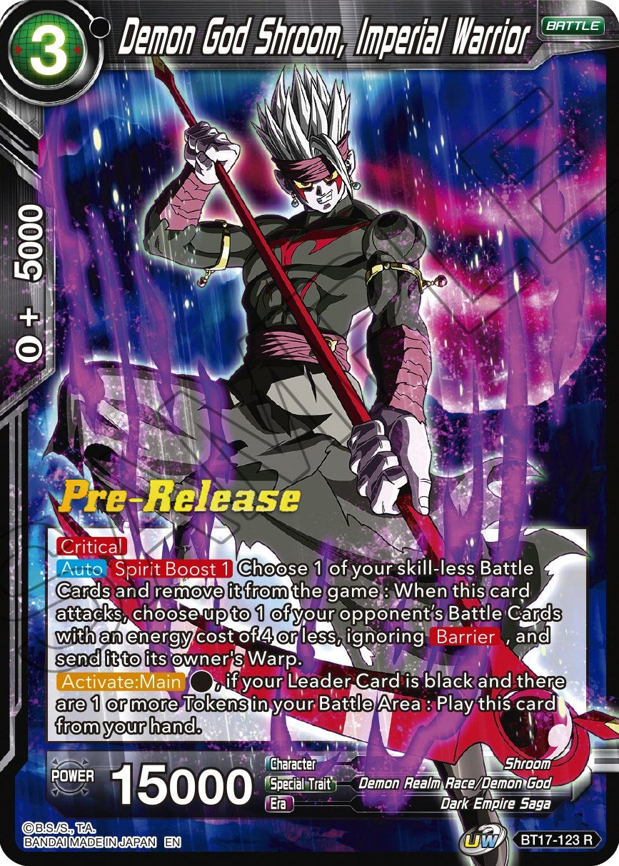 Demon God Shroom, Imperial Warrior (BT17-123) [Ultimate Squad Prerelease Promos] | Fandemonia Ltd