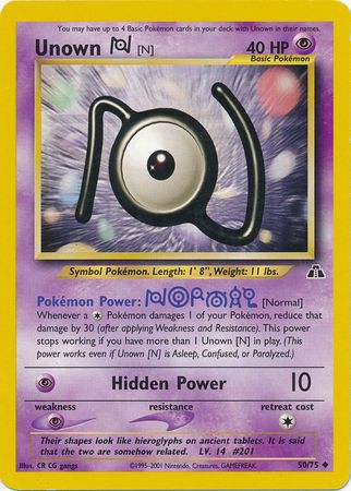 Unown [N] (50/75) [Neo Discovery Unlimited] | Fandemonia Ltd