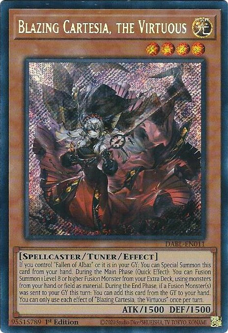 Blazing Cartesia, the Virtuous [DABL-EN011] Secret Rare | Fandemonia Ltd