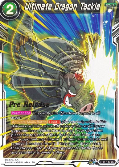 Ultimate Dragon Tackle (BT14-143) [Cross Spirits Prerelease Promos] | Fandemonia Ltd