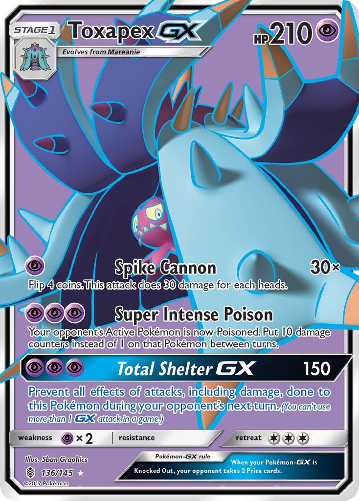 Toxapex GX (136/145) [Sun & Moon: Guardians Rising] | Fandemonia Ltd