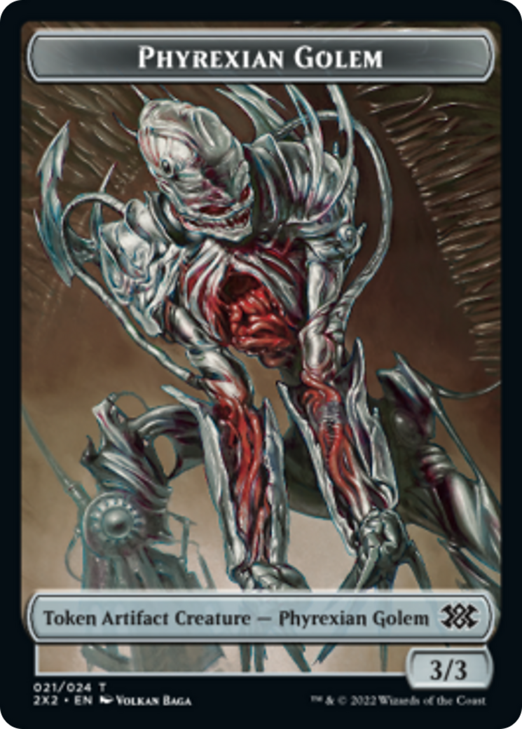 Egg // Phyrexian Golem Double-sided Token [Double Masters 2022 Tokens] | Fandemonia Ltd